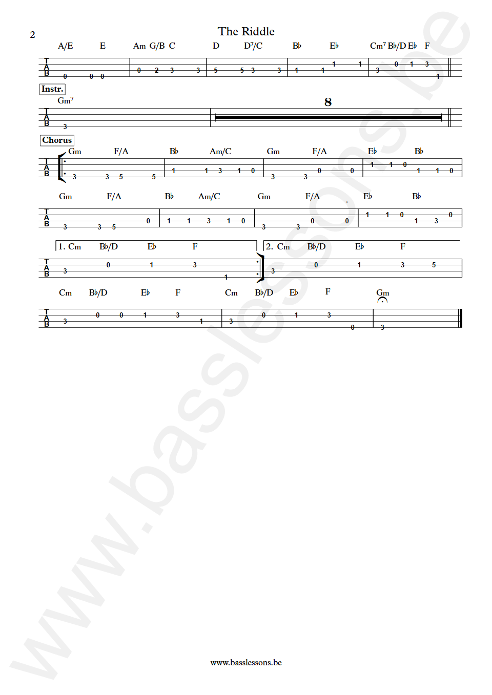 Nik Kershaw The Riddle Nik Kershaw Bass Tab Part 2