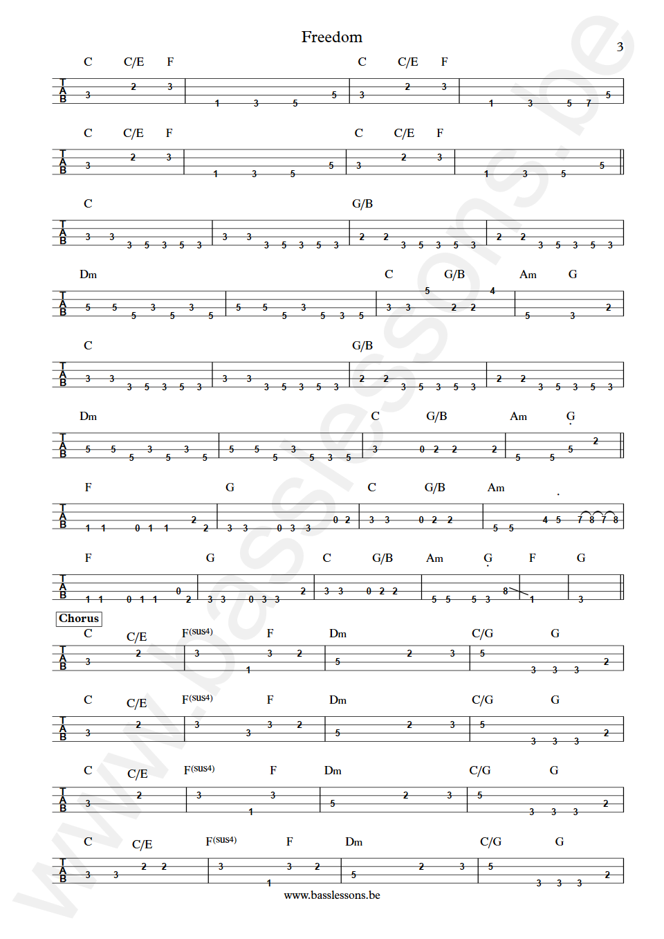 Wham Freedom Deon Estus Bass Tab part 3