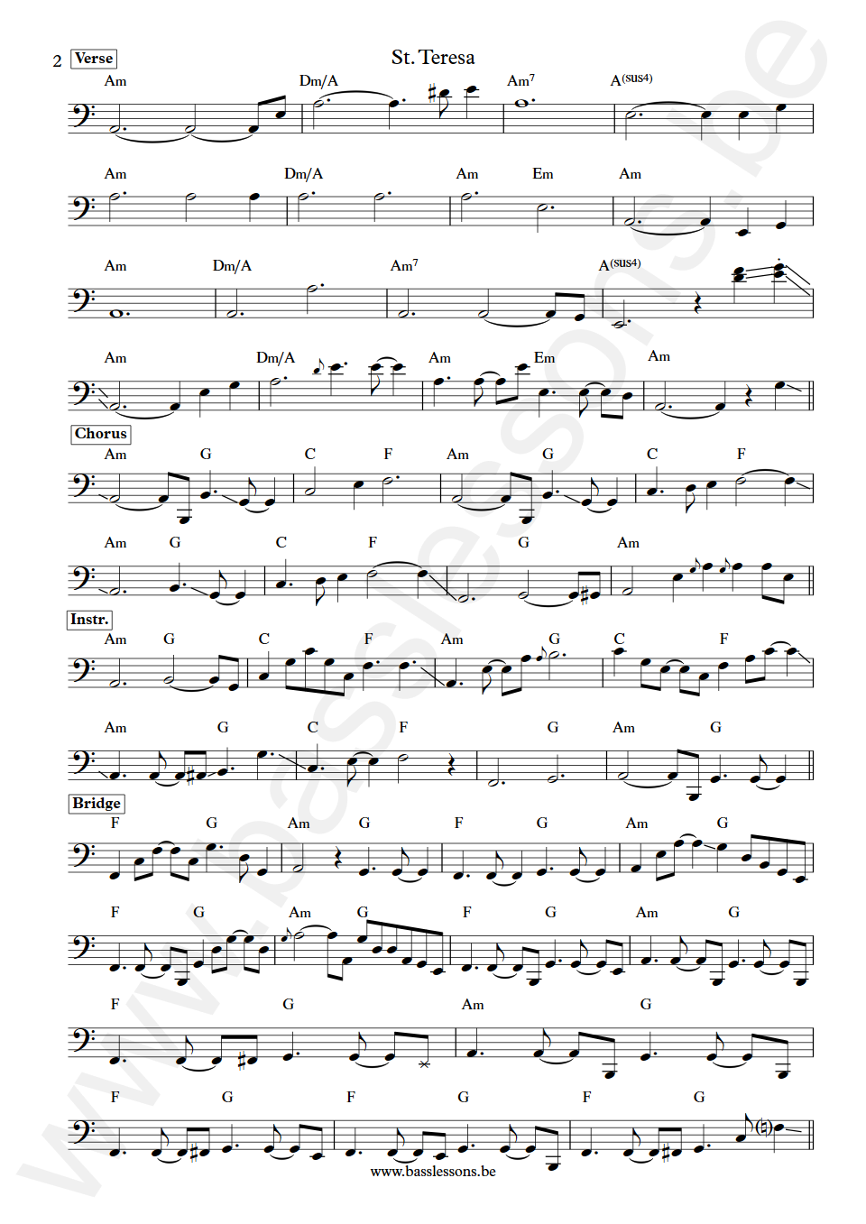 Joan Osborne St. Teresa Mark Egan Bass Transcription part 2