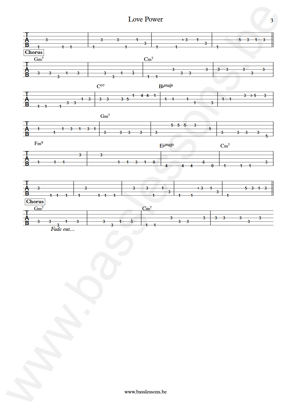 Dionne Warwick & Jeffrey Osborne Love Power Nathan East Bass Tab part 3