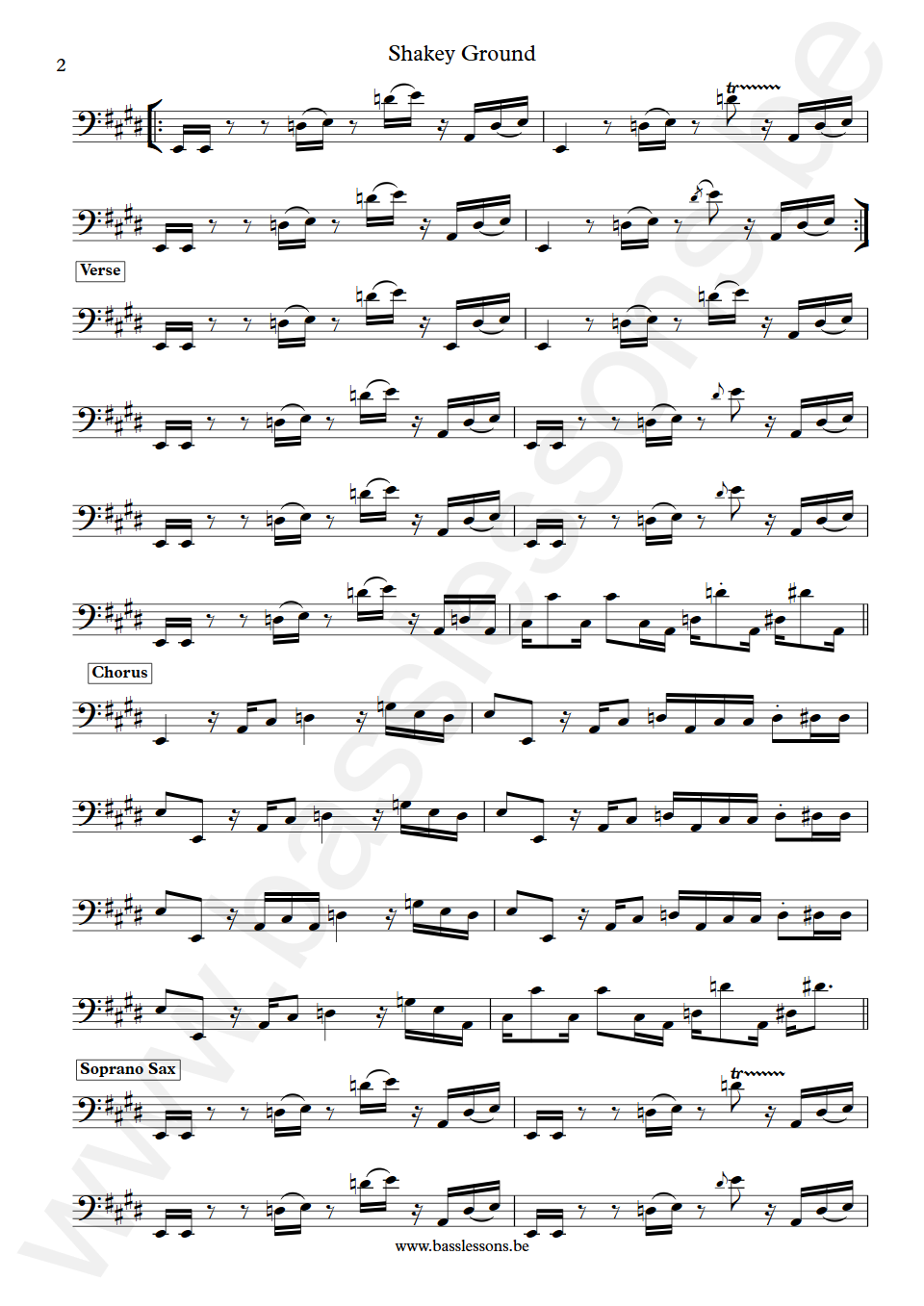 The Temptations Shakey Ground William Nelson Bass Transcription part 2