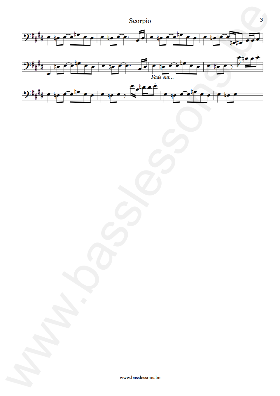 Dennis Coffey and The Detroit Guitar Band Scorpio Bob Babbitt Bass Transcription part 3