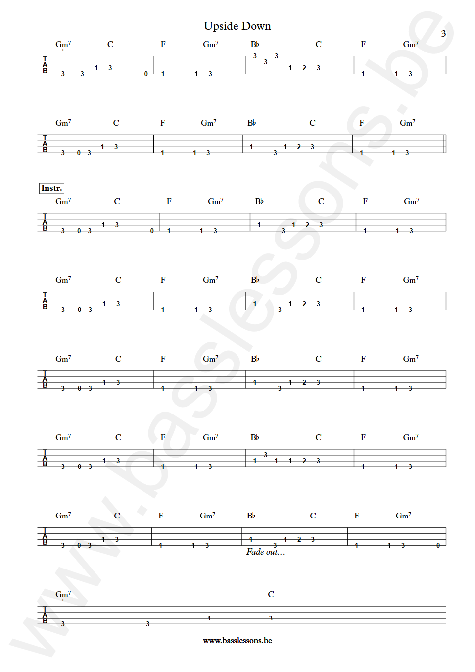 Diana Ross Upside Down Bernard Edwards Bass Tab part 3