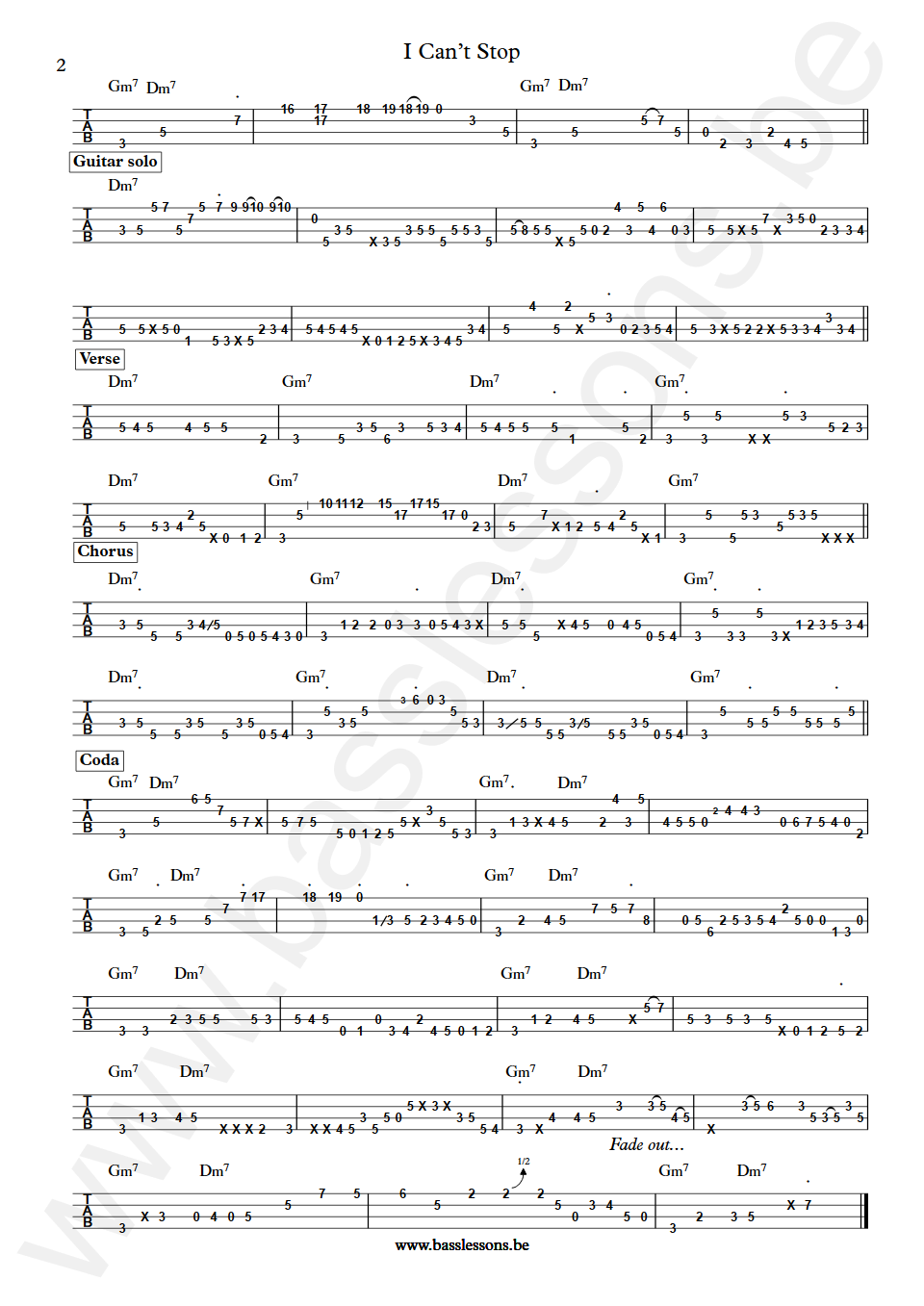 Betty Lou Landreth I Can’t Stop Hubie J Crawford Jr Bass Tab part 2