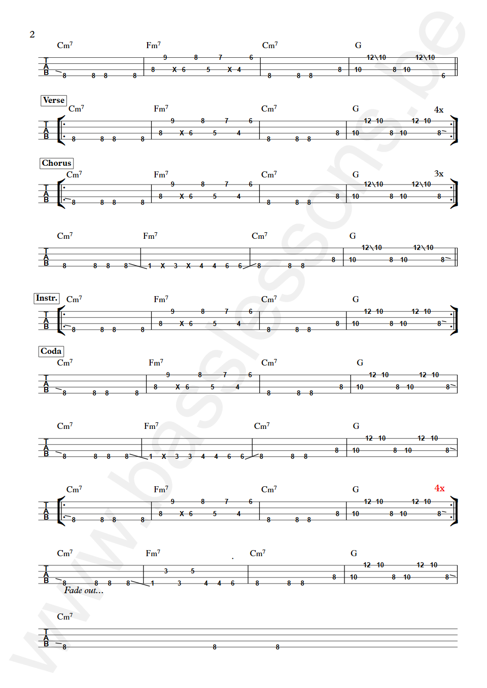 Anita Ward Ring My Bell Don Barrett Bass Tab part 2