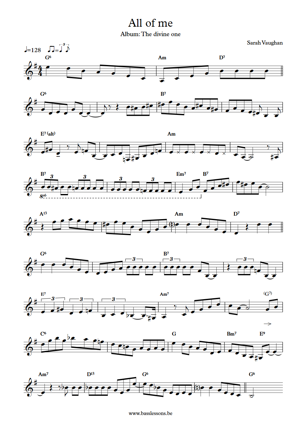 Sarah Vaughan All of me scat solo