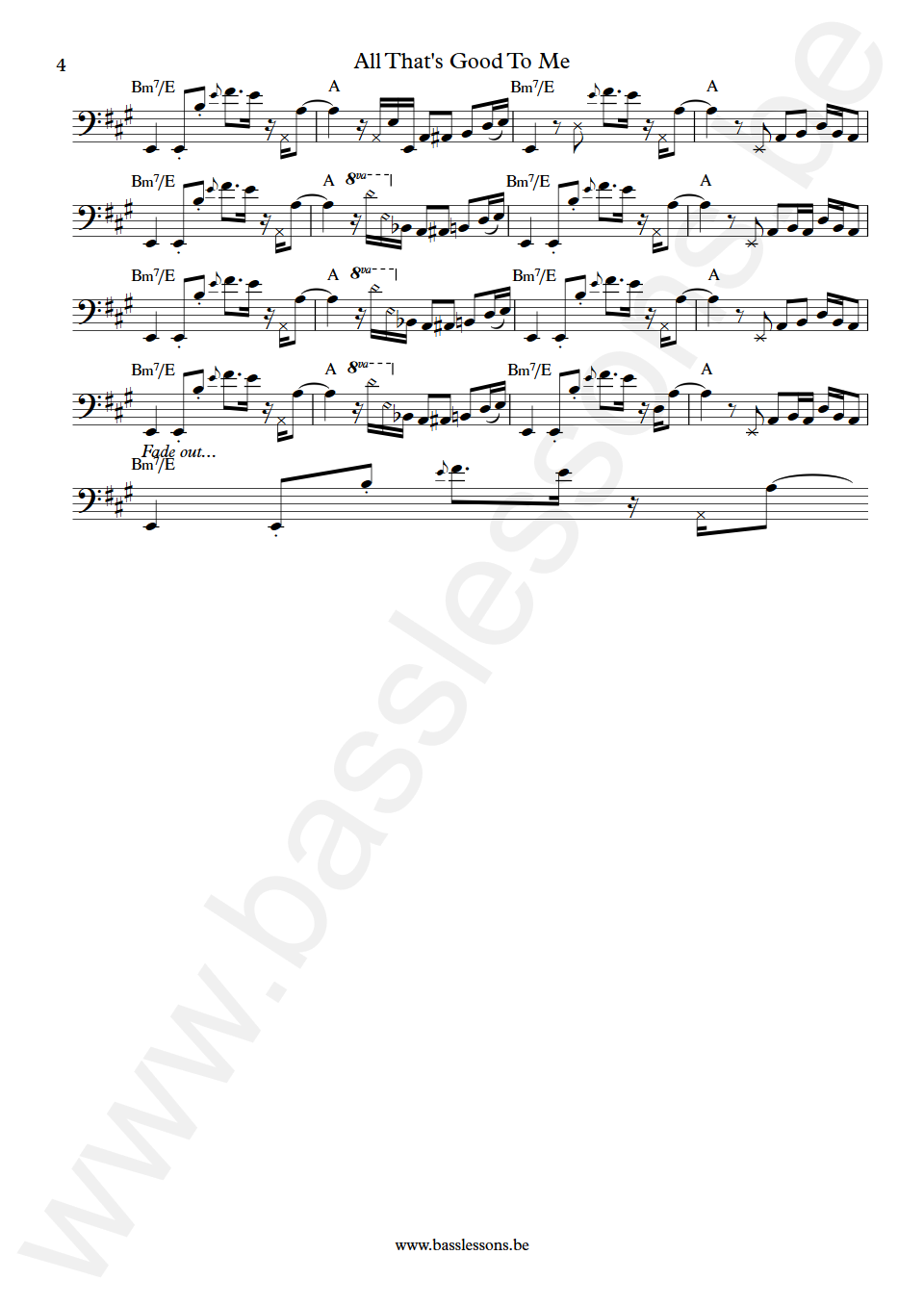 Rafael Cameron All That's Good To Me Gerald Lebon Bass Transcription part 4