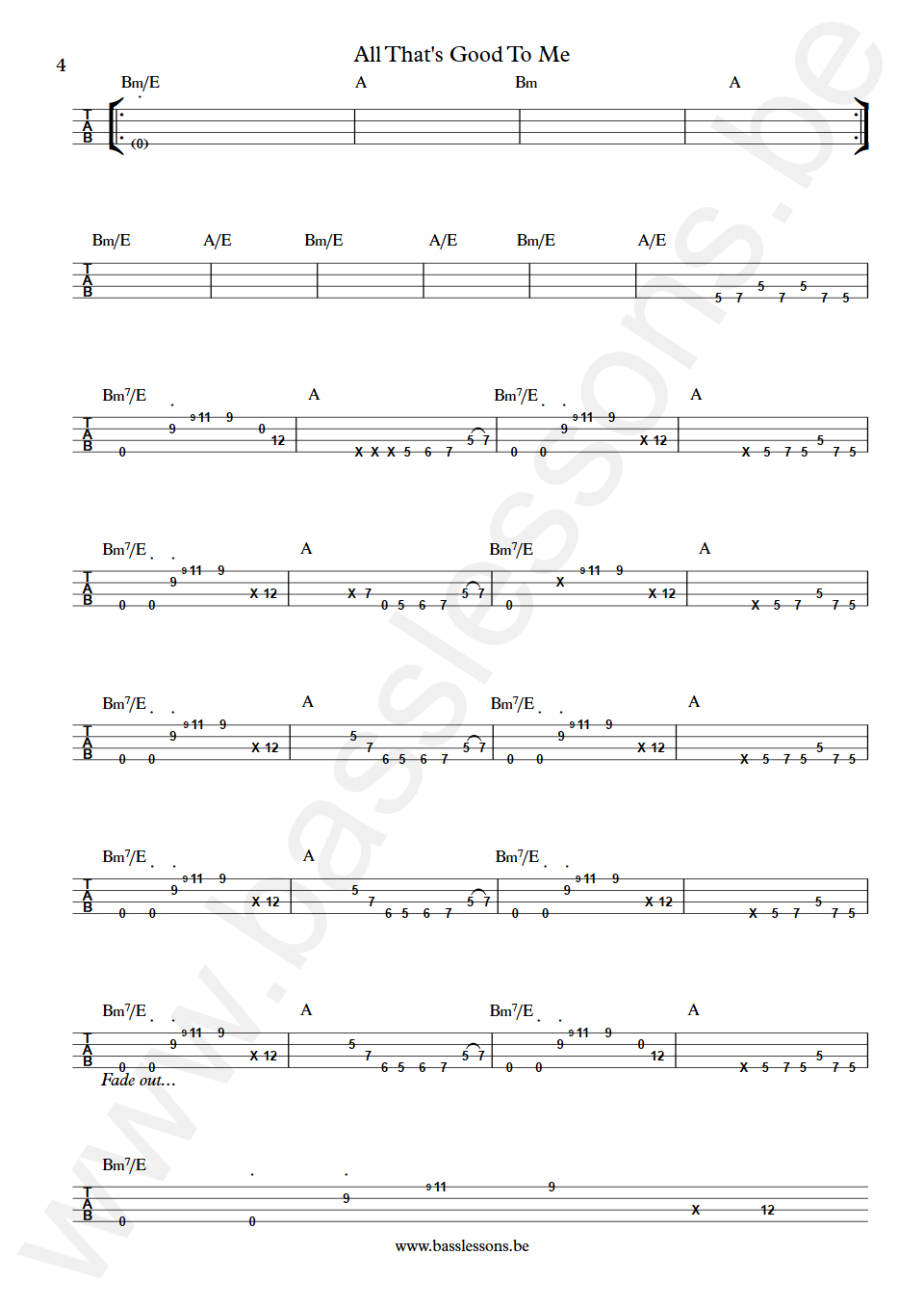 Rafael Cameron All That's Good To Me Gerald Lebon Bass Tab part 4