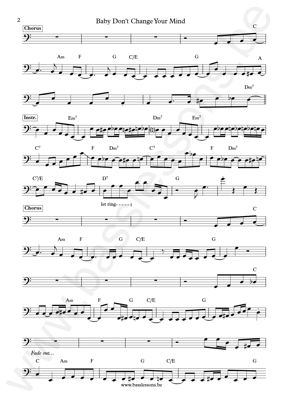 Gladys Knight & The Pips Baby Don't Change Your Mind Ronnie Baker Bass Transcription part 2