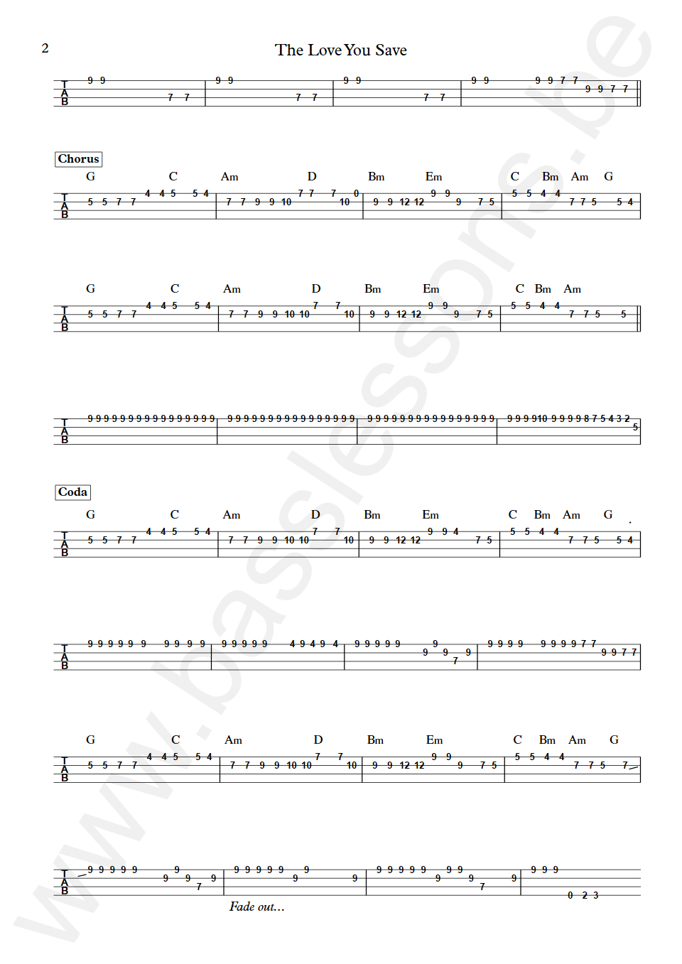 Jackson 5 The Love You Save Wilton Felder Bass Tab part 2