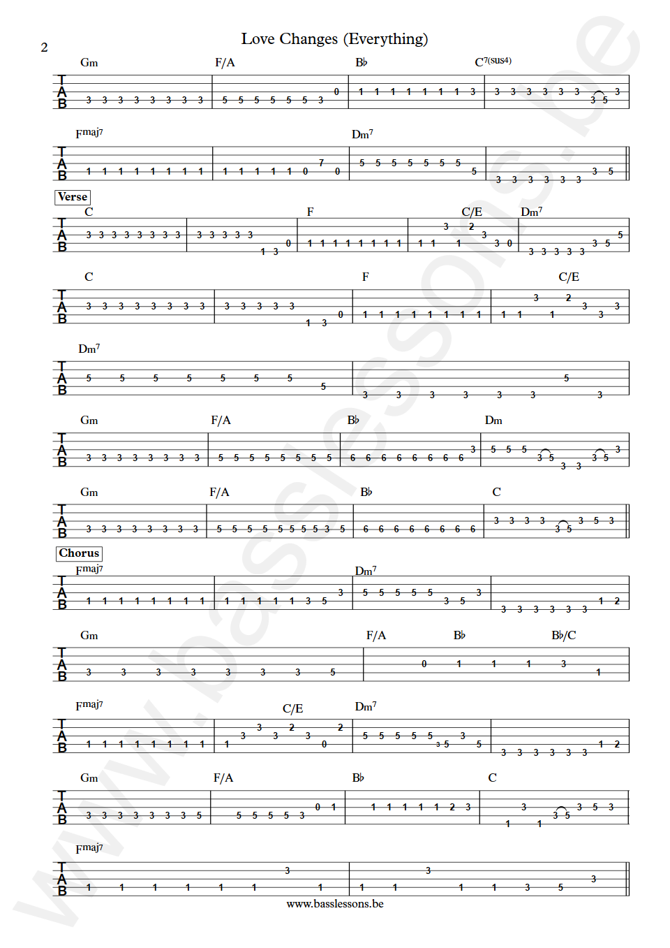 Climie Fisher Love Changes (Everything) John Read Bass Tab part 2