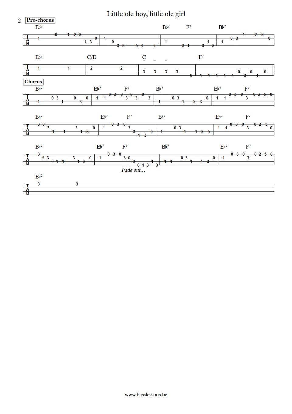 Marvin Gaye and Tammi Terrell Little ole boy, little ole girl James Jamerson Bass Tab part 2