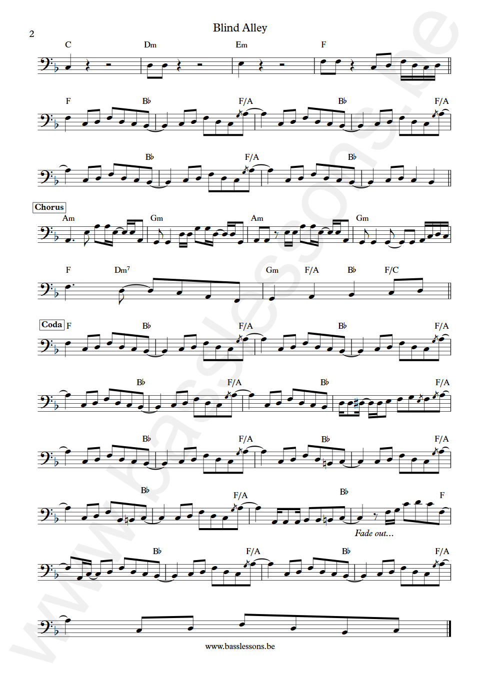 The Emotions Blind Alley David Hood Bass Transcription part 2