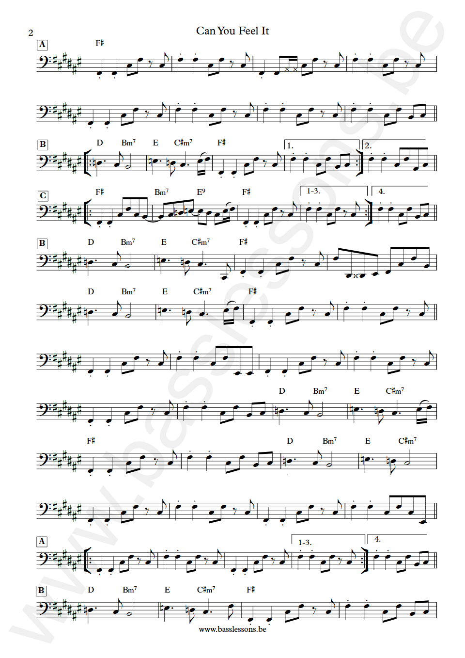 The Jacksons Can You Feel It Nathan Watts Bass Transcription part 2