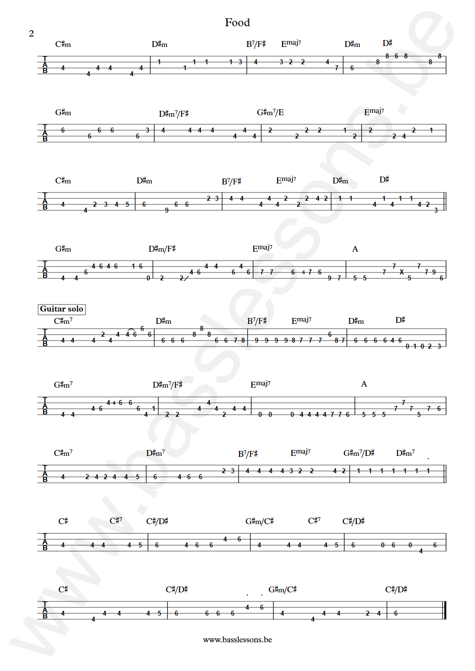 BADBADNOTGOOD & Ghostface Killah Food Chester Hansen Bass Tab part 2