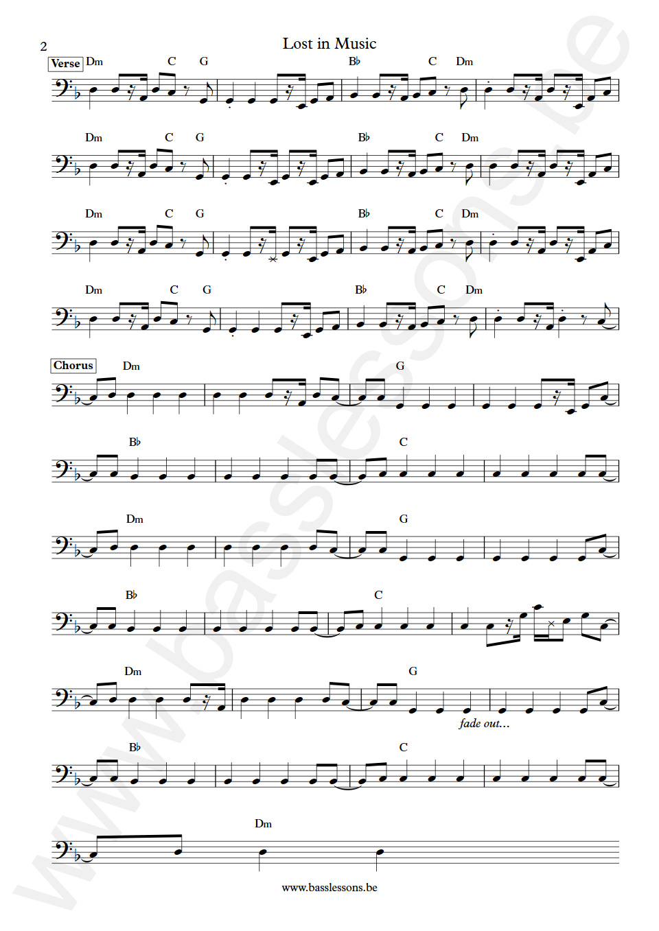 Sister Sledge Lost in Music Bernard Edwards Bass Transcription part 2