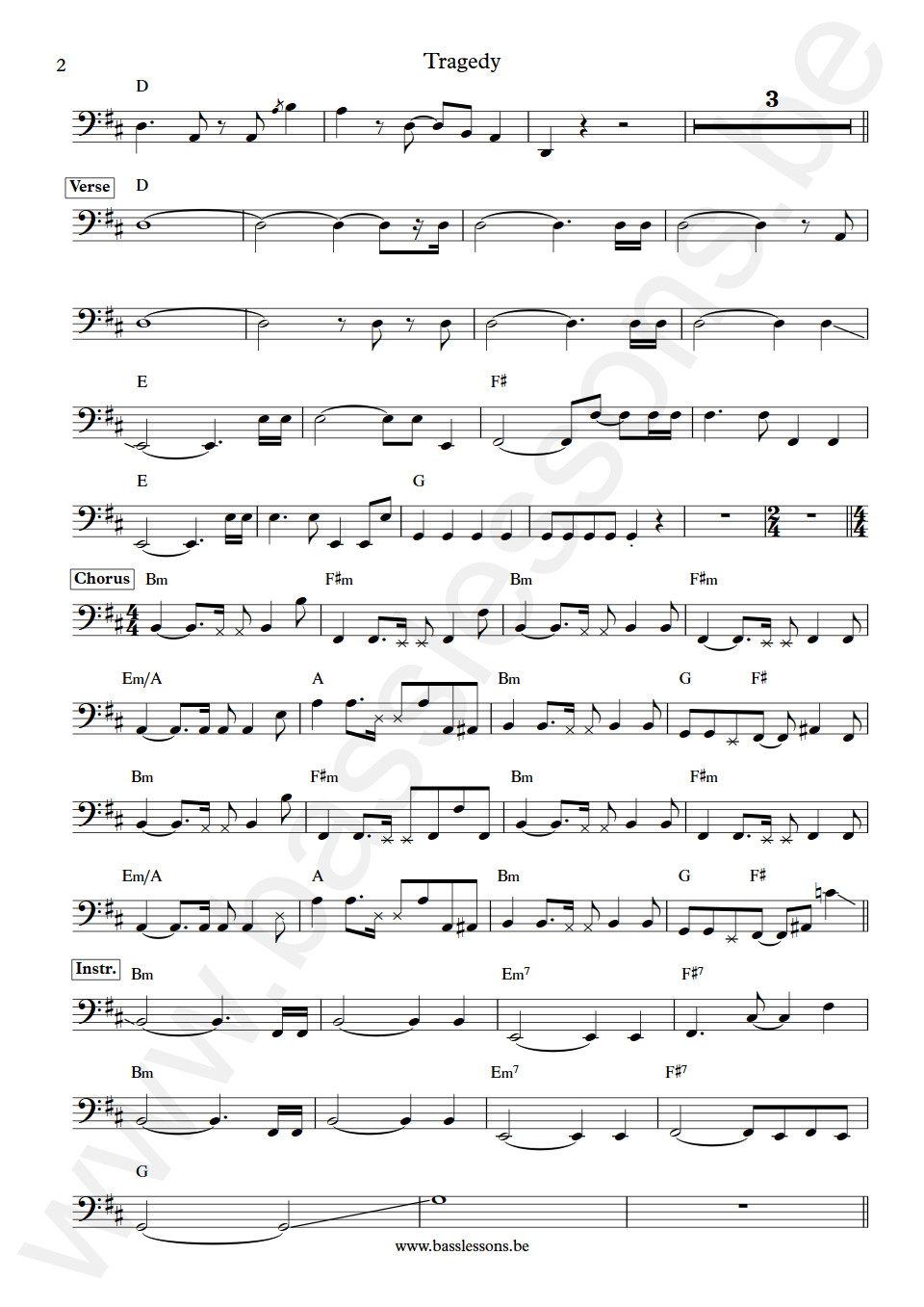 Bee Gees Tragedy Maurice Gibb Bass Transcription part 2