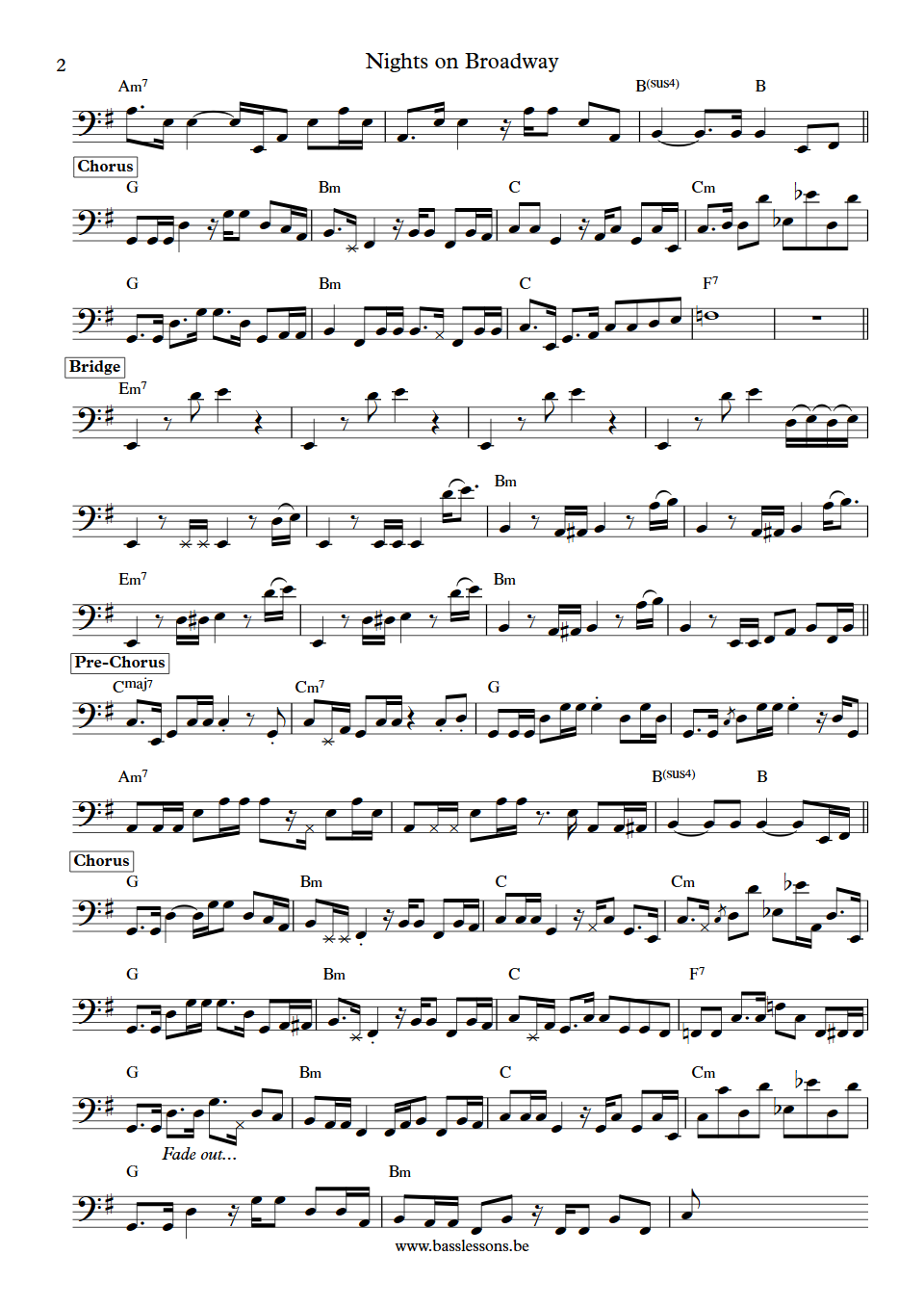 Candi Staton Nights on Broadway Dennis Belfield Bass Transcription part 2