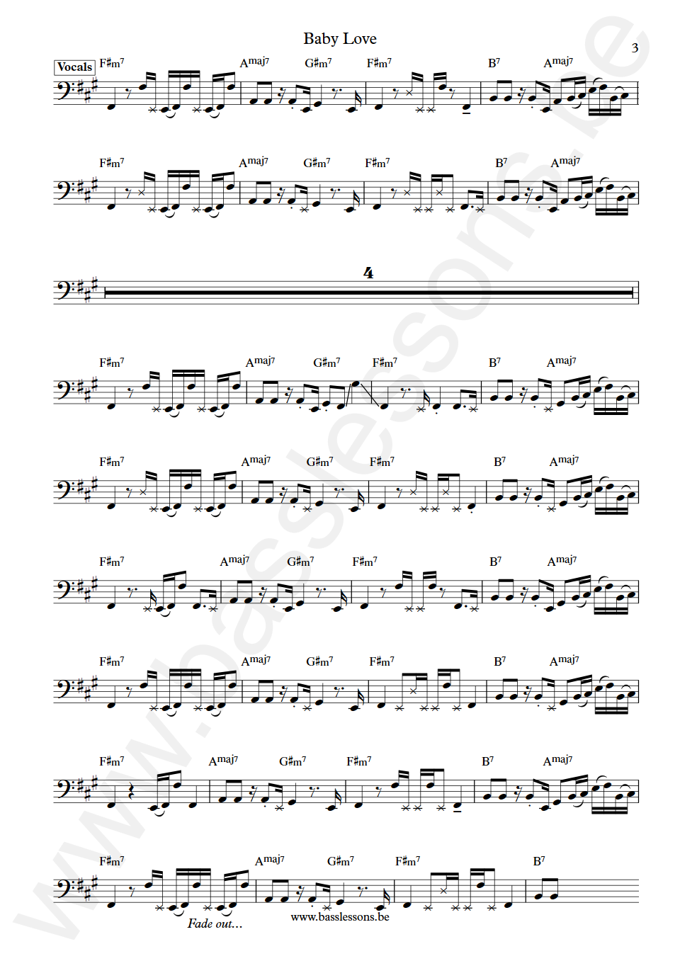 Aurra Baby Love Ray Jackson Bass Transcription part 3