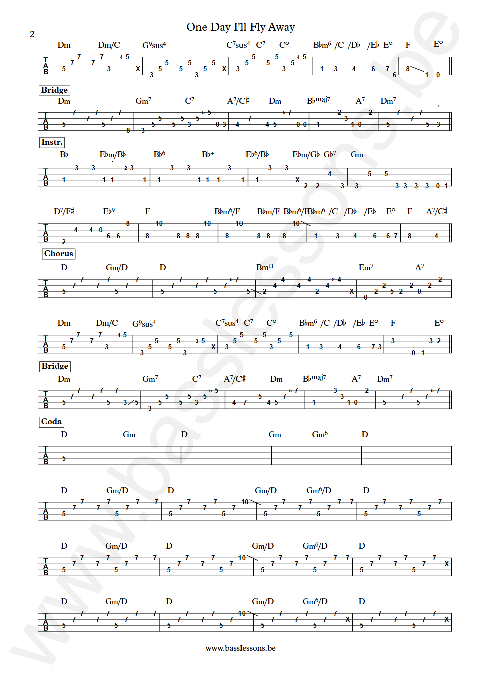 Randy Crawford One day I'll fly away Wilton Felder Bass Tab part 2