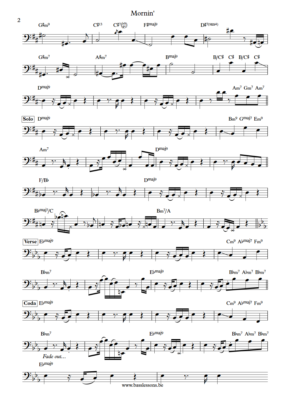 Al Jarreau Mornin Abraham Laboriel Bass Transcription part 2