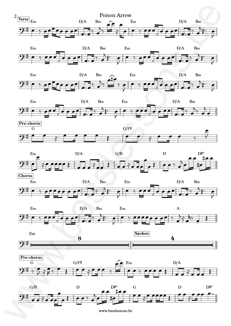 ABC Poison Arrow Mark Lickley Bass Transcription part 2