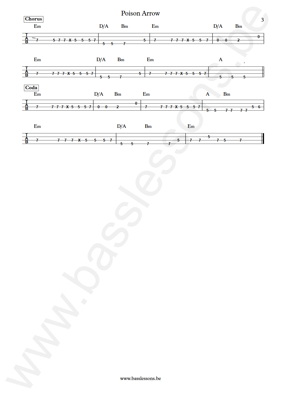 ABC Poison Arrow Mark Lickley Bass Tab part 3