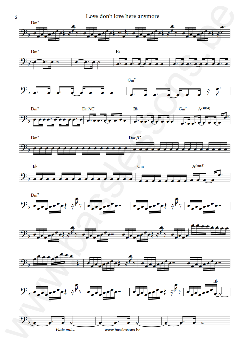 Jimmy Nail Love don't live here anymore Jo Burt Bass Transcription part 2