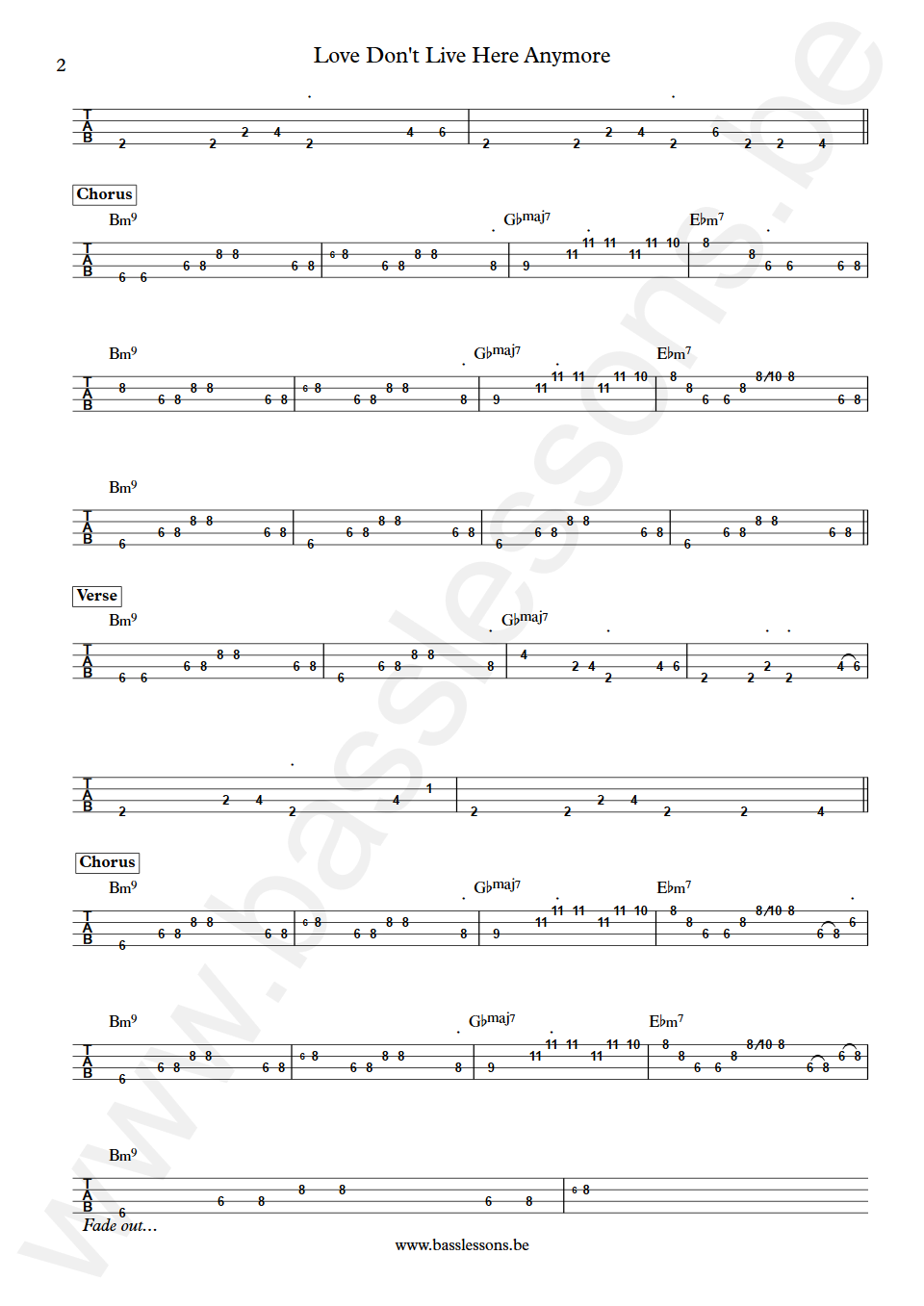 Rose Royce Love Don't Live Here Anymore Mark Kenoly Bass Tab part 2