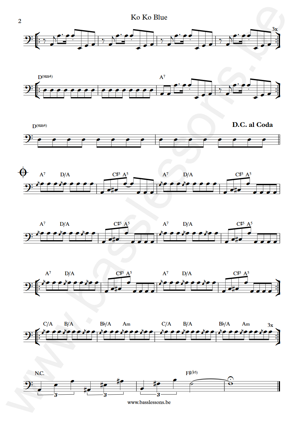 ZZ Top Ko Ko Blue Dusty Hill Bass Transcription part 2