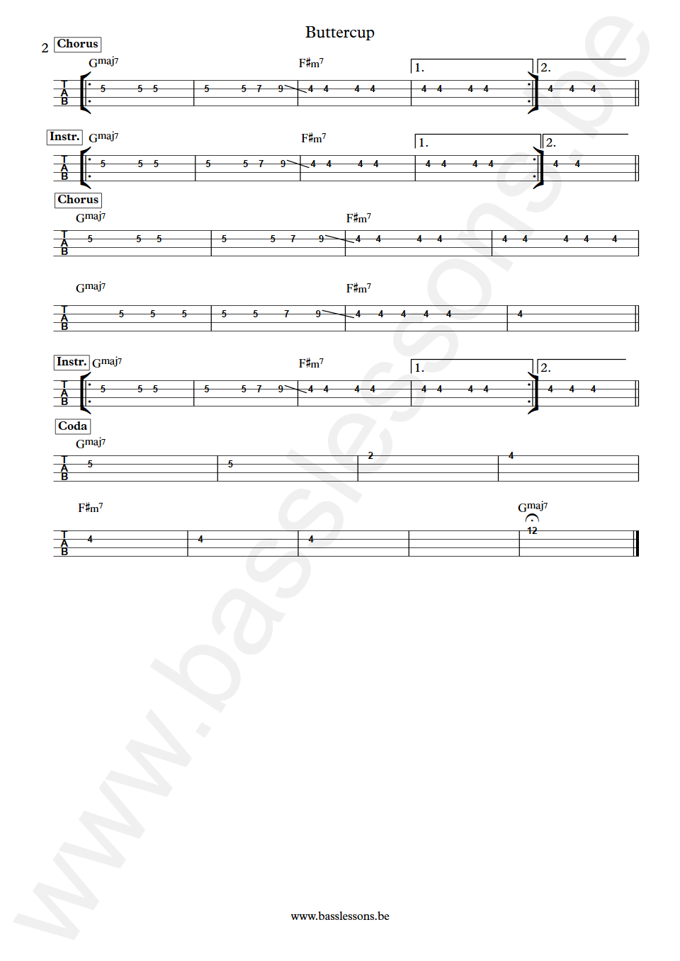 Jack Stauber Buttercup Bass Tab part 2