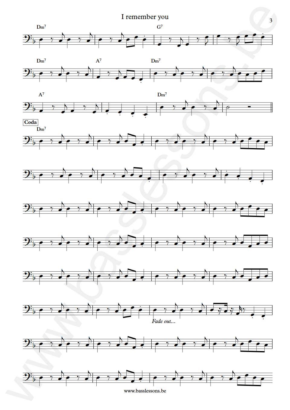 Keb Mo I remember you Eric Ramey Bass Transcription part 3