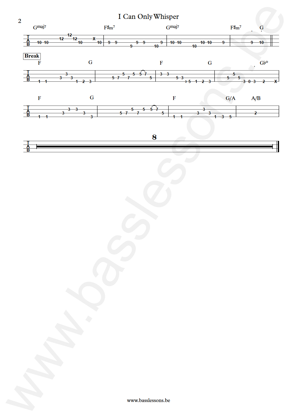 Charlotte Day Wilson I Can Only Whisper Chester Hansen Bass Tab part 2