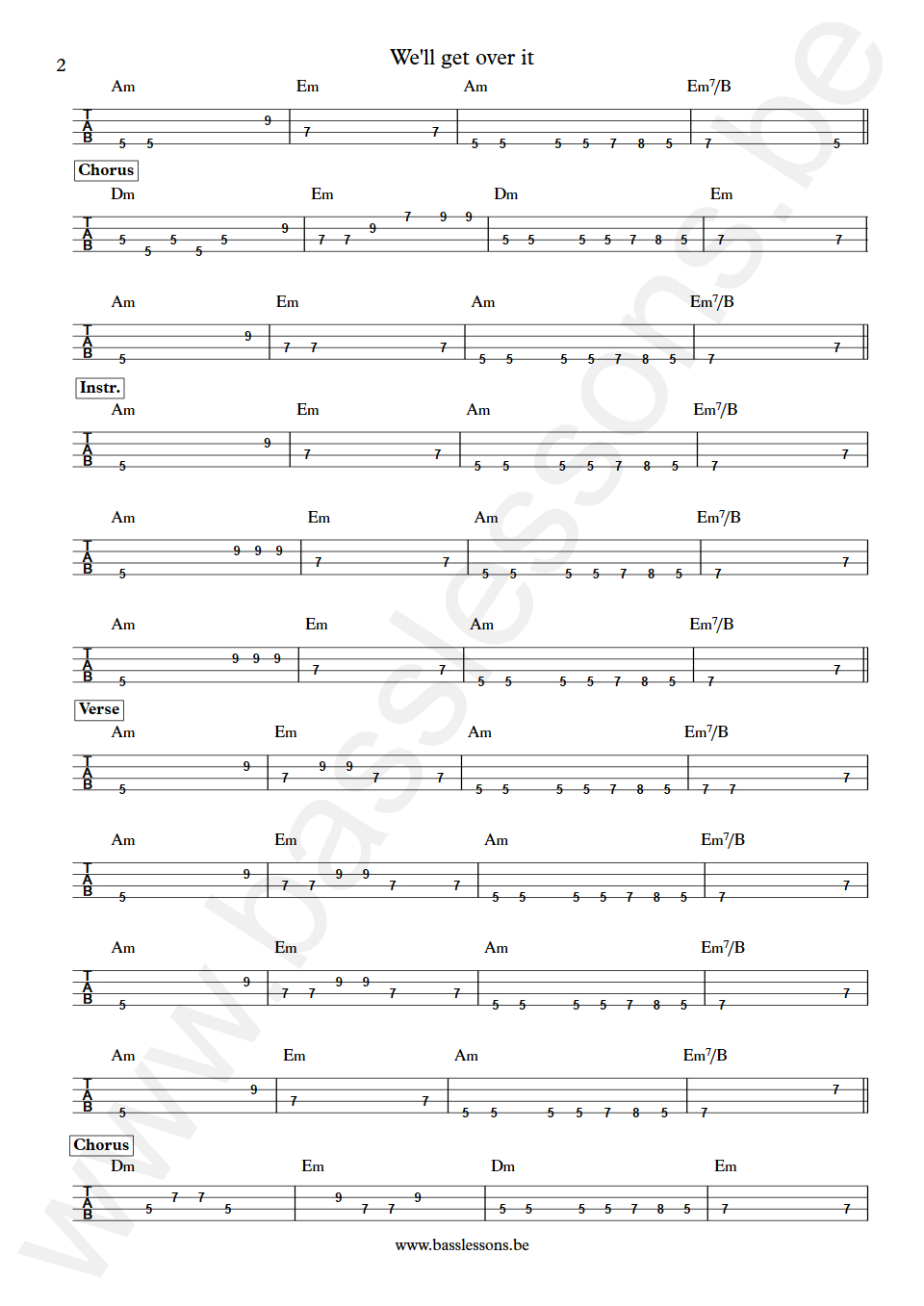 Lloyd Parks We'll get over it Lloyd Parks Bass Tab part 2