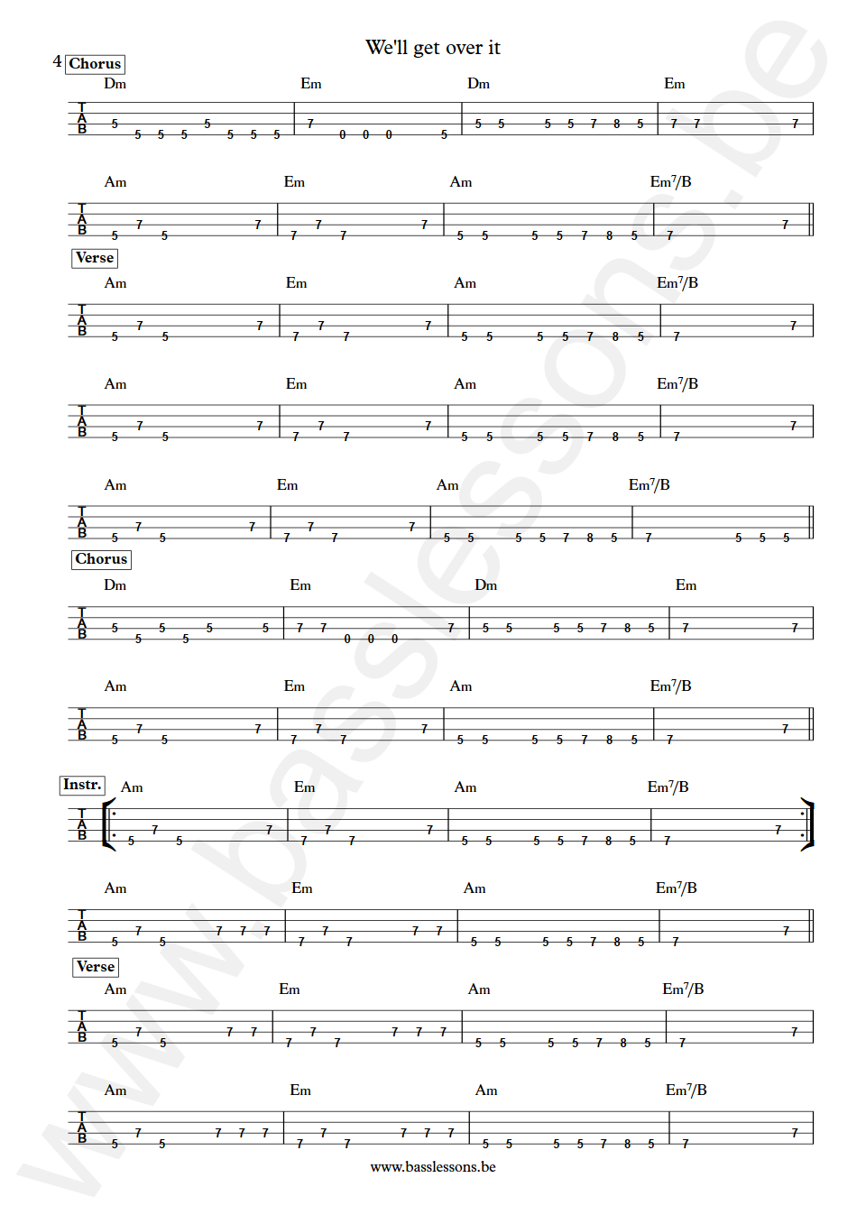 Lloyd Parks We'll get over it Lloyd Parks Bass Tab part 4