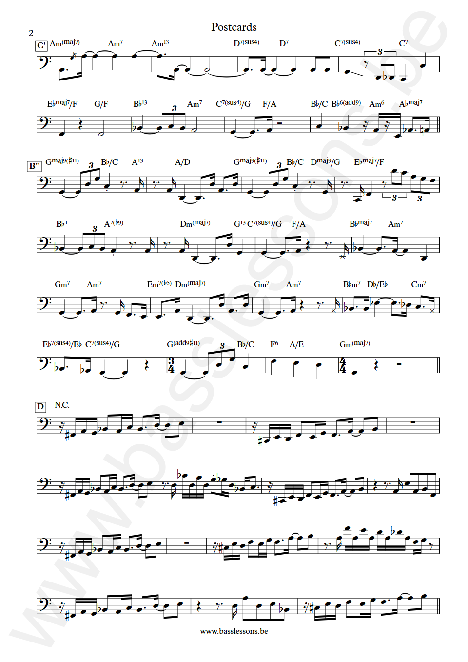 Yellowjackets Postcards Jimmy Haslip Bass Transcription part 2