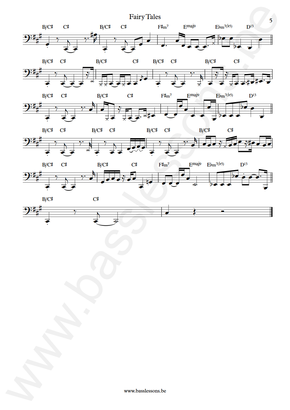 Anita Baker Fairy Tales Nathan East Bass Transcription part 5