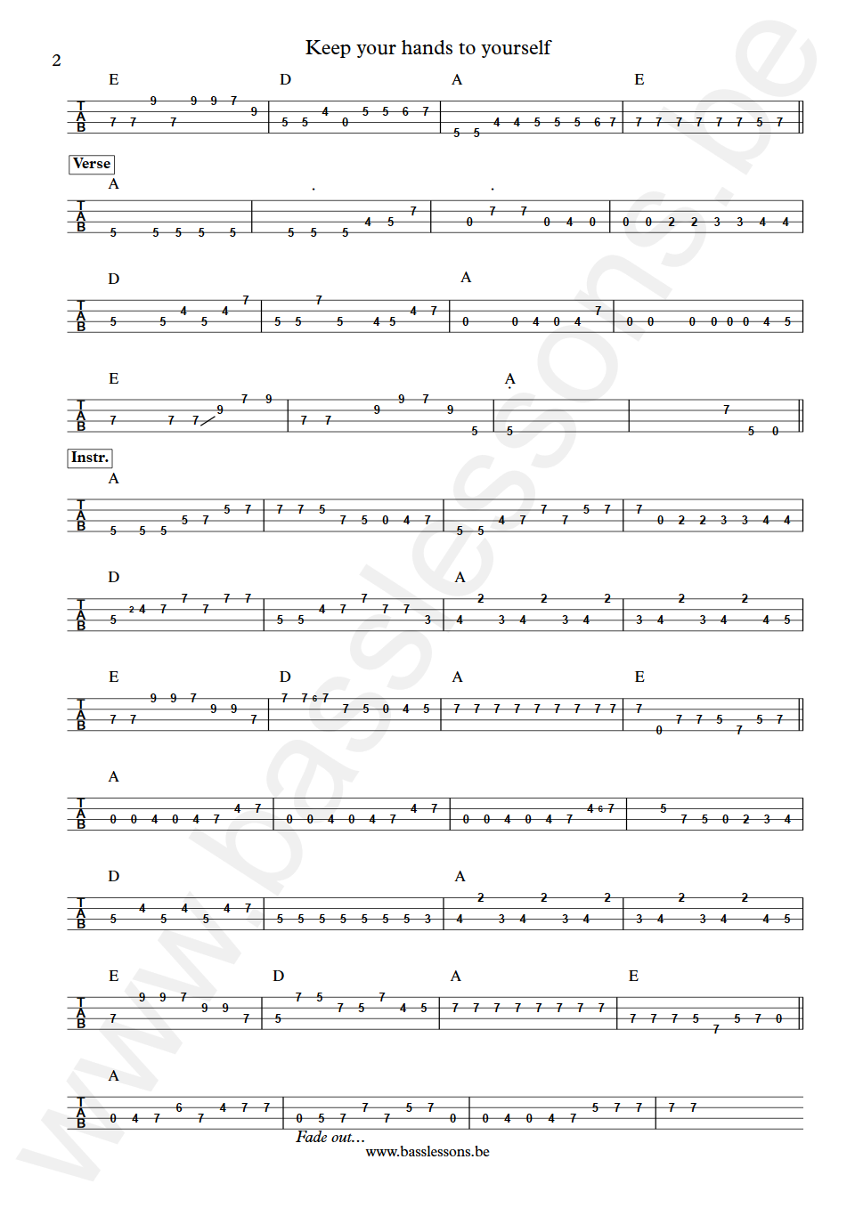 Georgia Satellites Keep Your Hands to Yourself Rick Price Bass Tab part 2