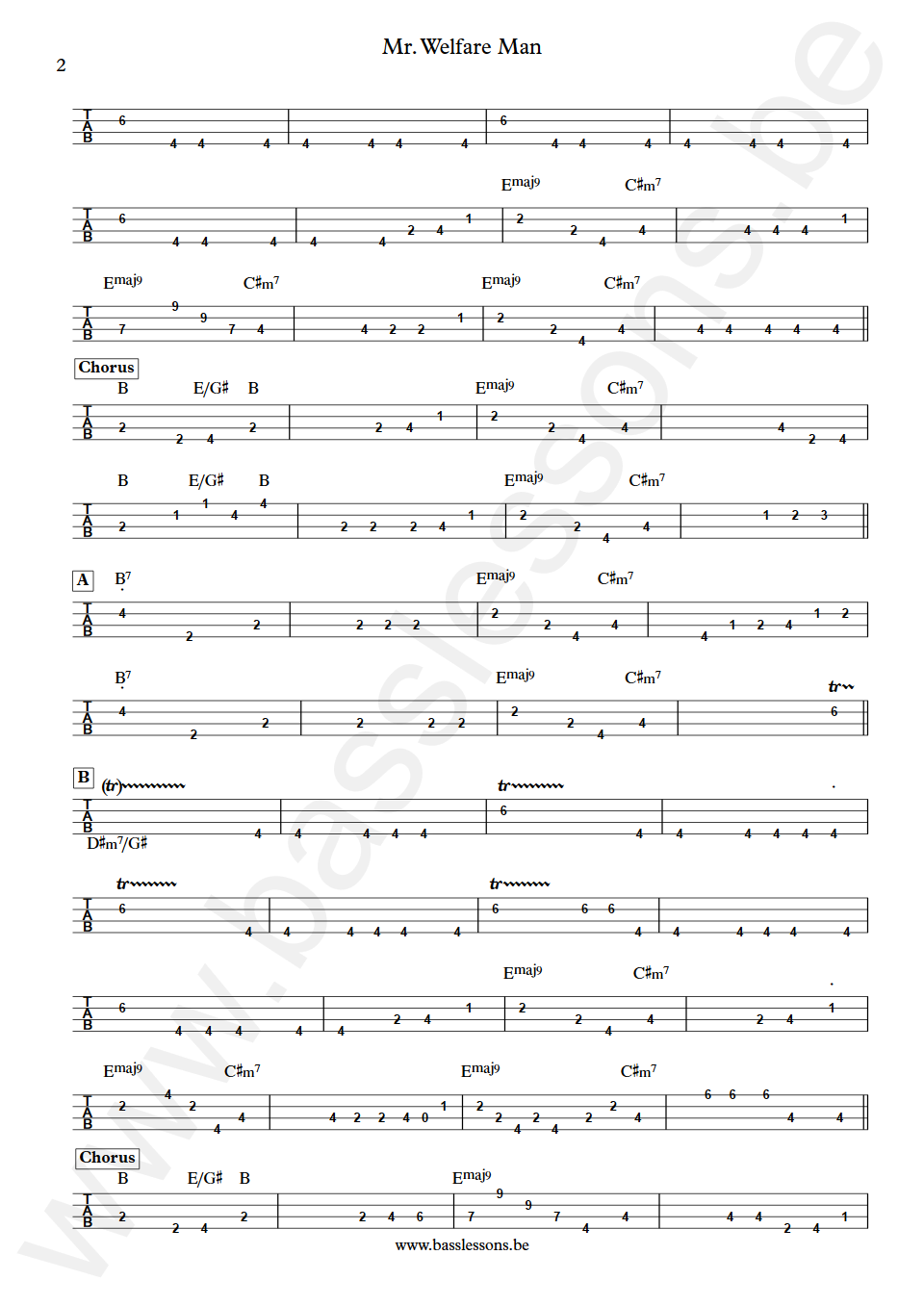 Gladys Knight and The Pips Mr. Welfare Man Joseph Lucky Scott Bass Tab part 2