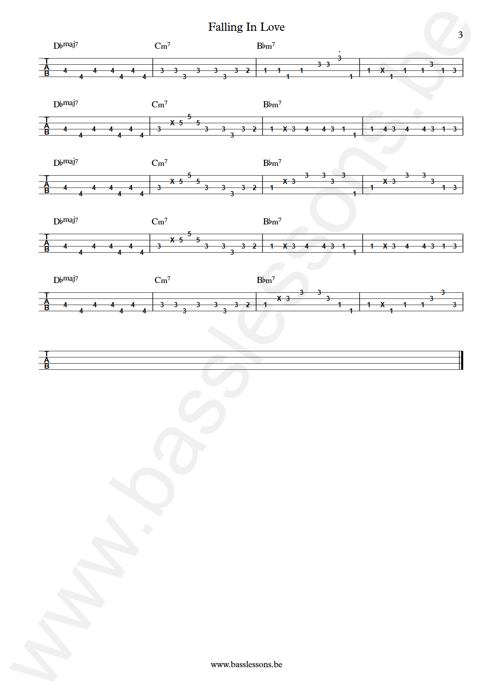 New Birth Falling In Love Leroy Taylor Bass Tab part 3