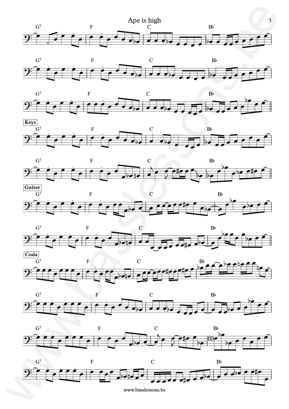 Mandrill Ape is high Frederick Solomon Bass Transcription part 3