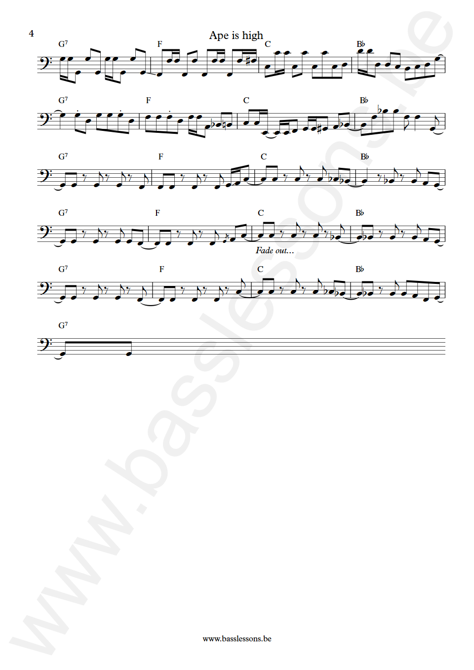 Mandrill Ape is high Frederick Solomon Bass Transcription part 4