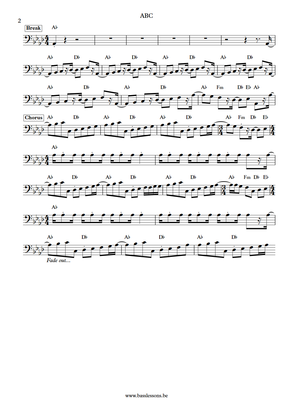 Jackson 5  Wilton Felder ABC bass Transcription part 2