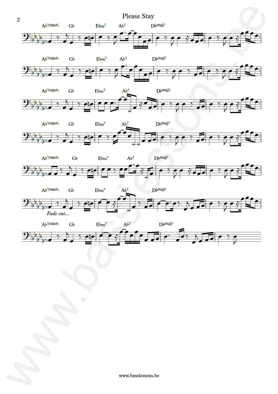 Marvin Gaye Please Stay  Wilton Felder Bass Transcription part 2