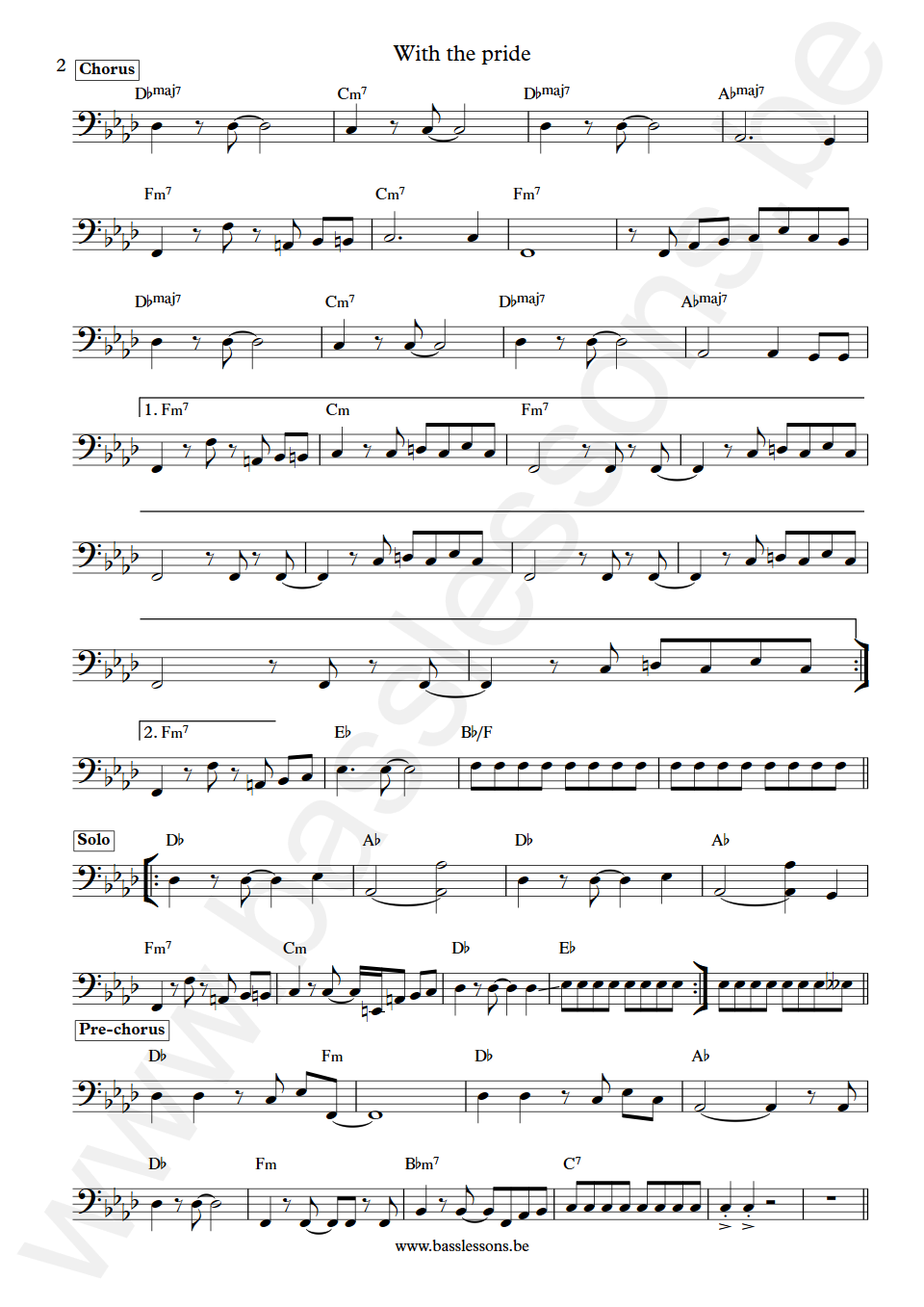 Spandau Ballet With the pride Martin Kemp Bass Transcription part 2