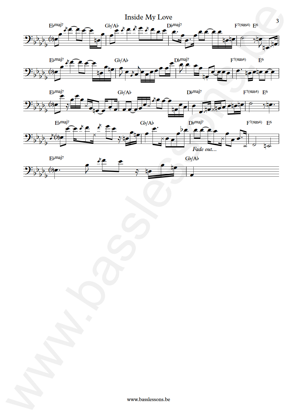 Minnie Riperton Inside My Love Ed Brown Bass Transcription part 3