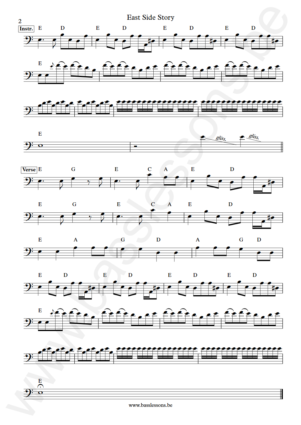 Bob Seger East Side Story Dan Honaker Bass Transcription part 2