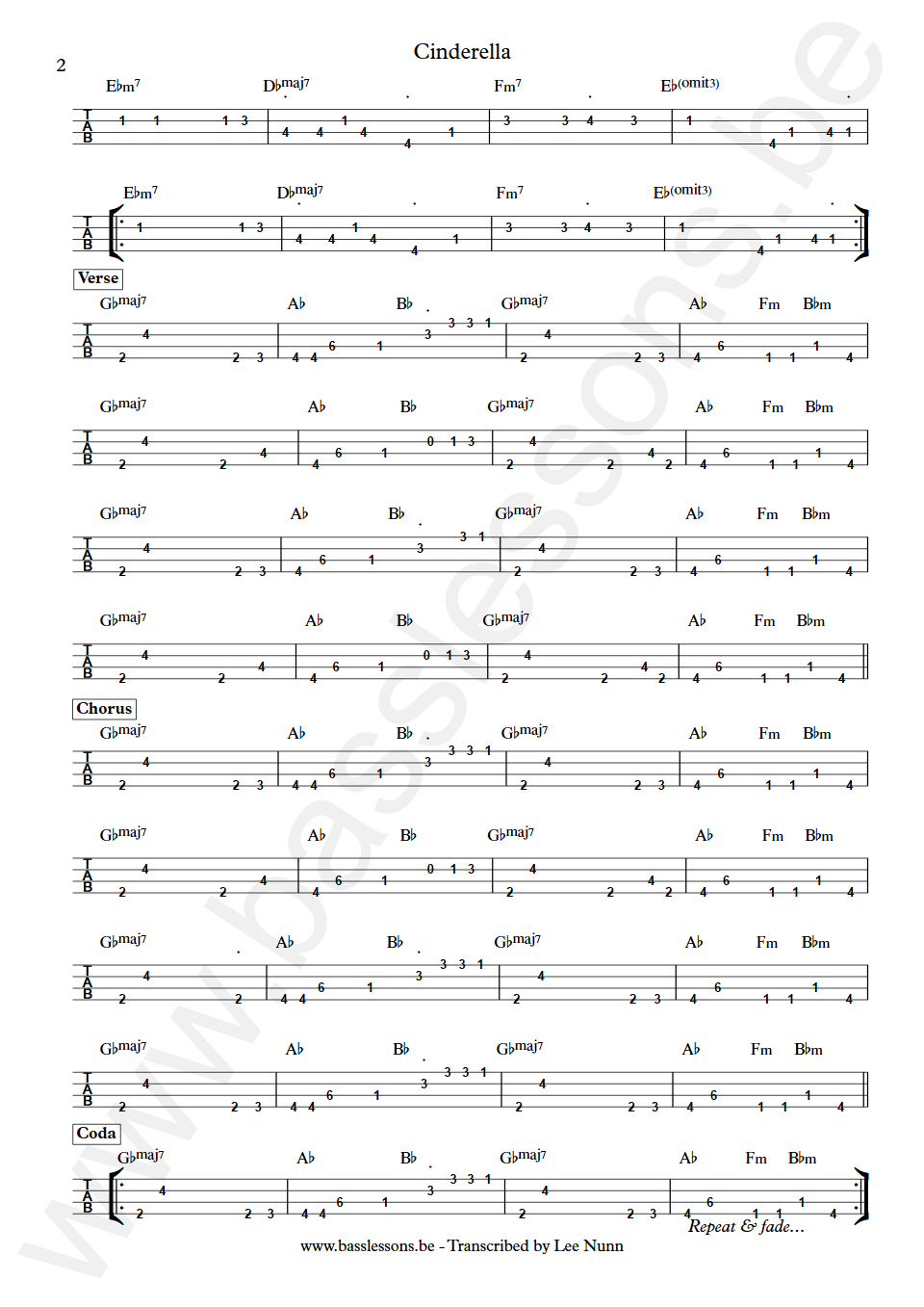 Remi Wolf Cinderella Jared Solomon Bass Tab part 2