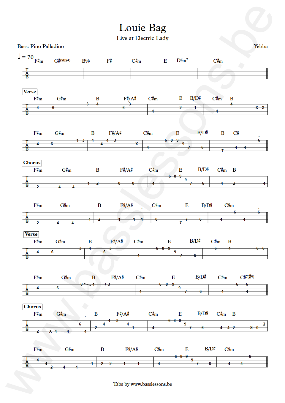 Yebba Louie Bag Pino Palladino Bass Tab