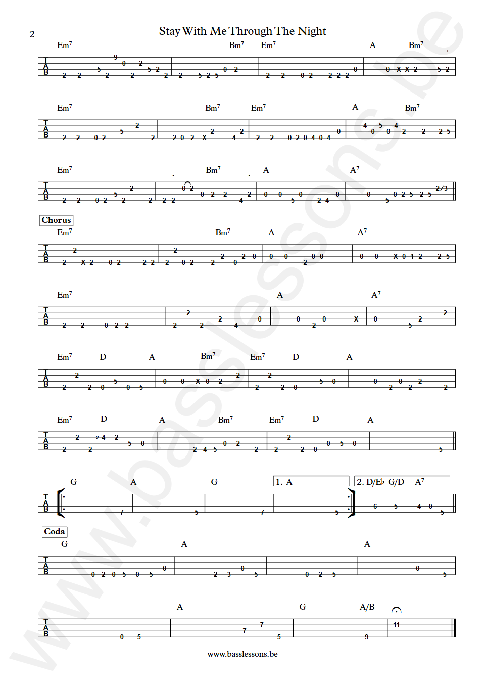 Fabiana Palladino Stay With Me Through The Night Pino Palladino Bass Tab part 2